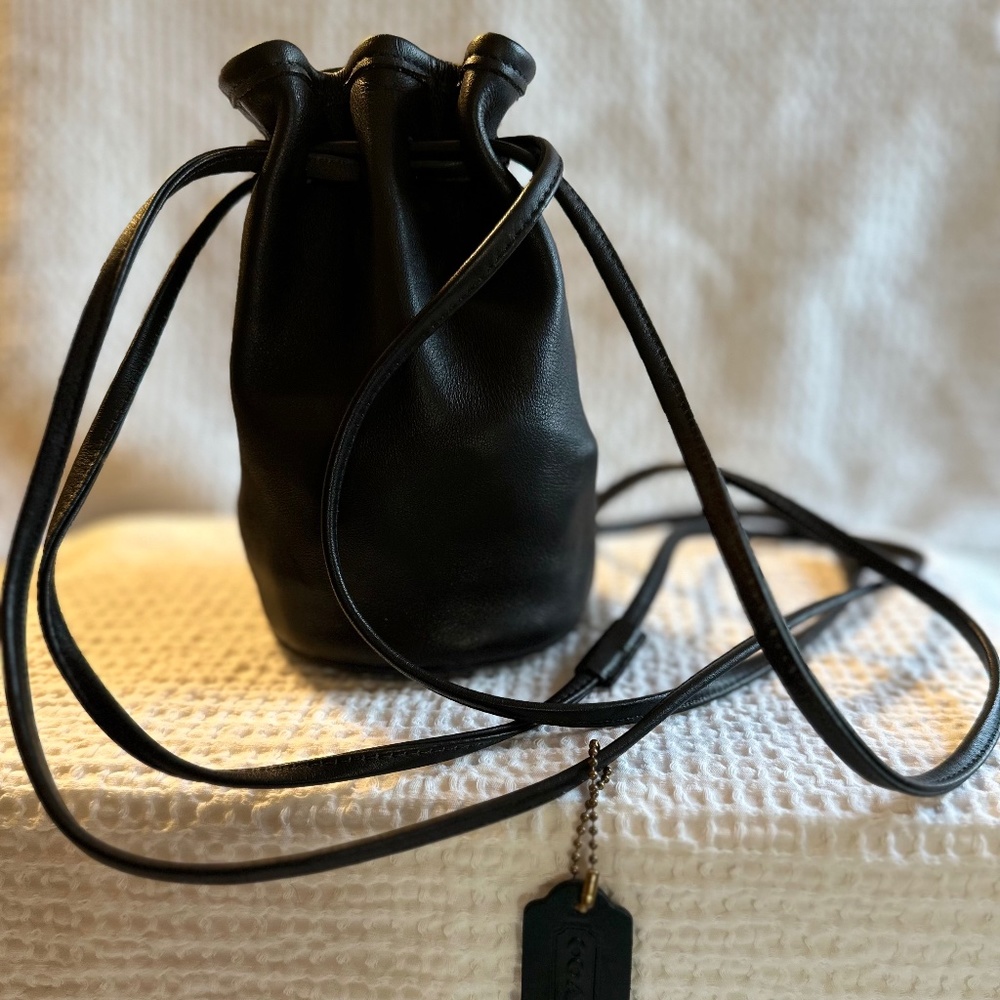 Vintage Coach Black Leather Littleton Shoulder Bag #4144 **Rare**